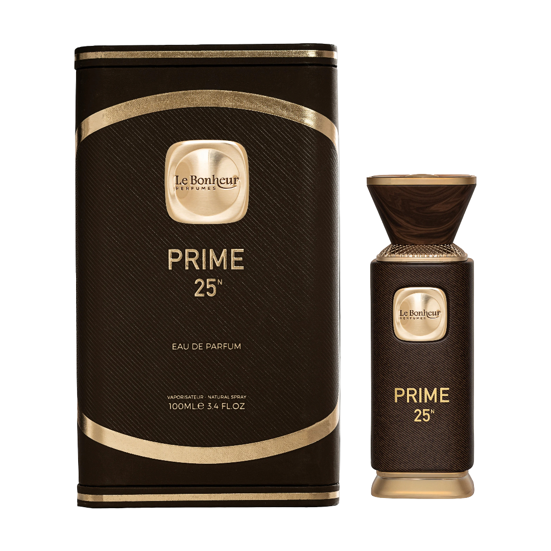 Le Bonheur Prime 25 N 100ml EDP box and perfume bottle