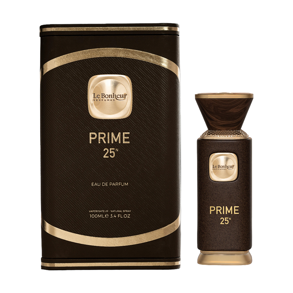 Le Bonheur Prime 25 N 100ml EDP box and perfume bottle