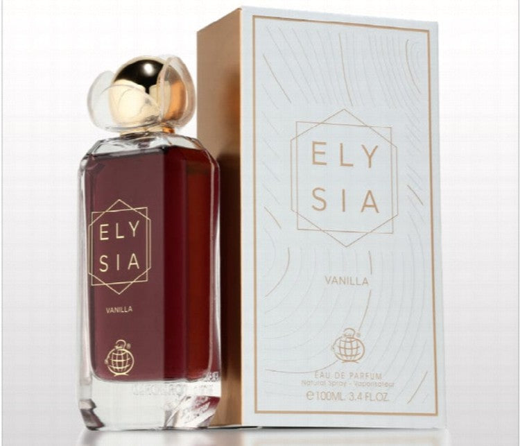 Fragrance World Elysia Vanilla 100ml EDP bottle - Al Rashid Perfumes Qatar