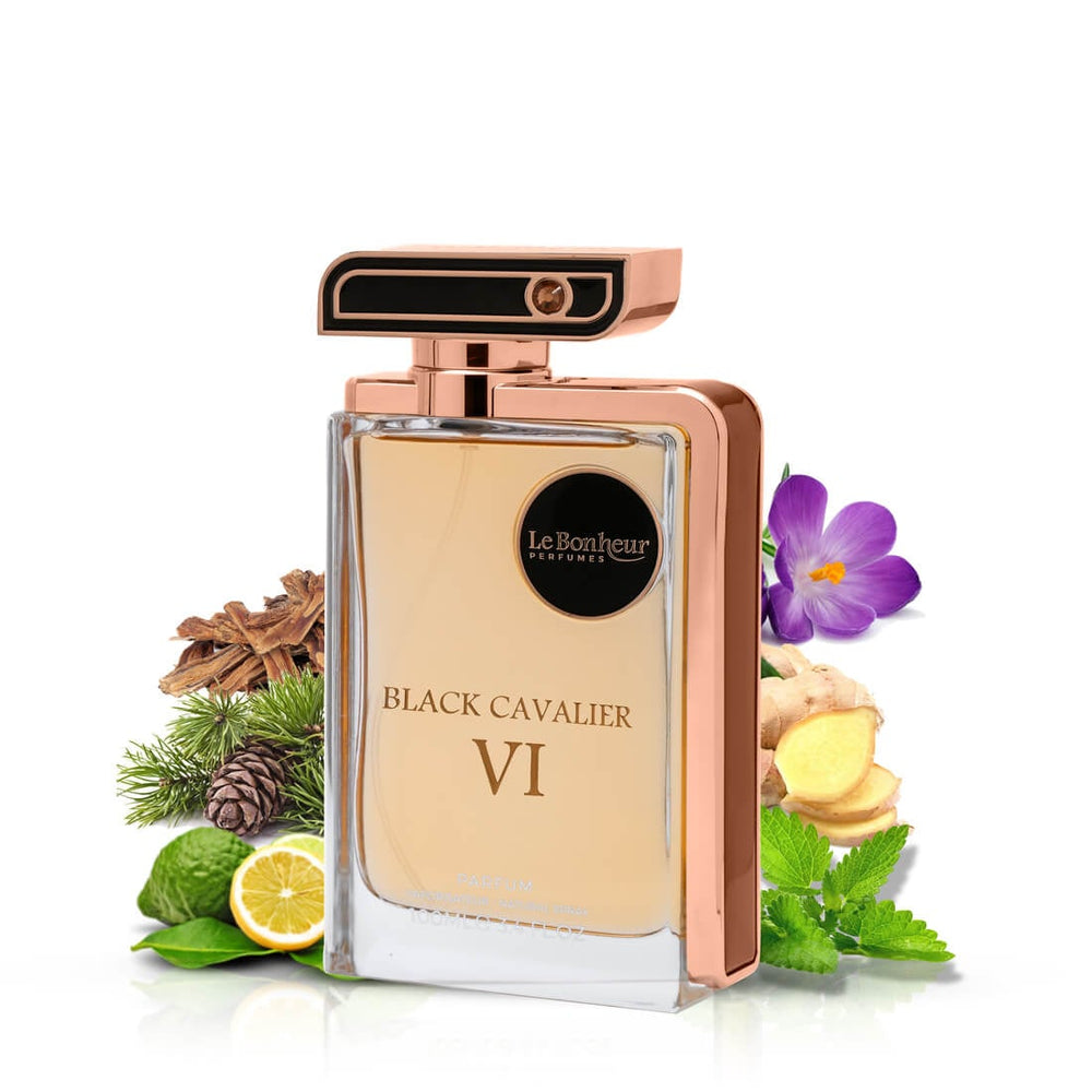 Al Rashid Perfumes Qatar – Le Bonheur Black Cavalier XI 100ml EDP perfume bottle.
